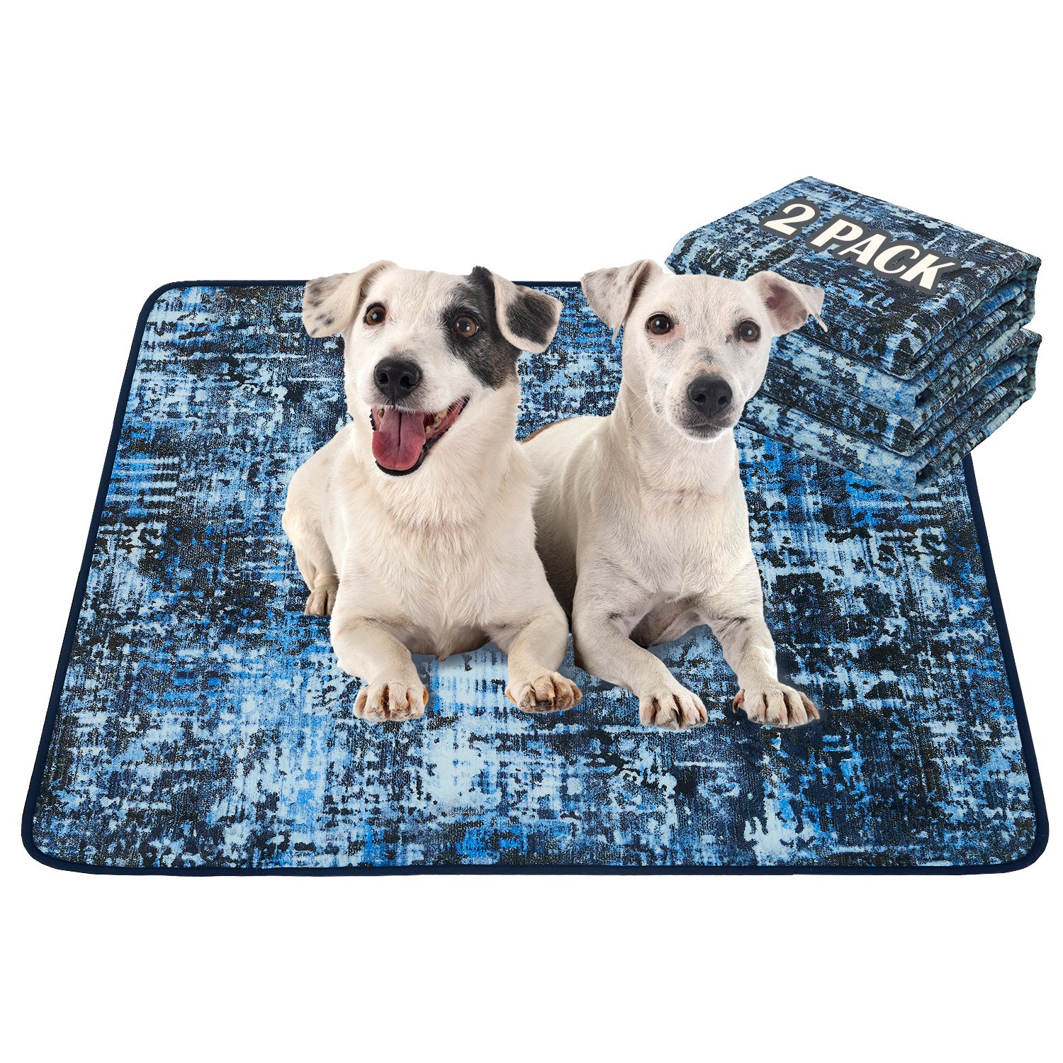 Qeils Washable Pee Pads For Dogs, 2 Pack Reusable Puppy Pads Super Absorbent Leakproof Dog Training Pads, Non-Slip Potty Pads For Floor, Crate, Couch, Whelping Pads Litter Mat Puppy Supplies